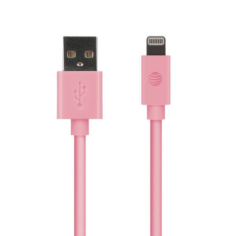 AT&T PVLC1-PNK 4-Ft. PVC Charge and Sync Lightning Cable (Pink)