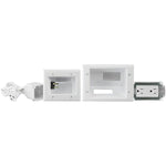 DataComm Electronics 45-0024-WH Recessed Pro-Power Kit with Duplex Receptacle & Straight Blade Inlet
