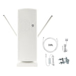 ANTOP Antenna Inc. AT-405BV W AT-405BV Smartpass-Amplified Mini Tower Indoor/Outdoor HDTV Antenna (White)