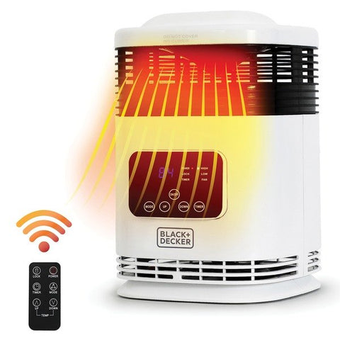 BLACK+DECKER BH1607 1,500-Watt-Max Mini 360deg Surround Heater with Digital Display and Remote