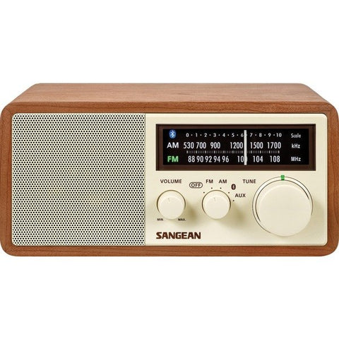 Sangean WR-16 WR-16 Tabletop Retro Wooden Cabinet AM/FM Radio Receiver with Bluetooth