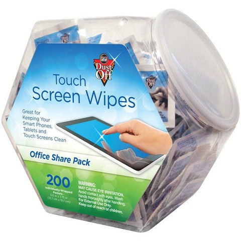 Dust-Off DMHJ Touch Screen Wipes (200 Count)