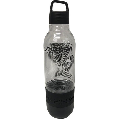 SYLVANIA SP717-BLACK Holographic Light Water Bottle with Integrated Bluetooth Speaker (Black)