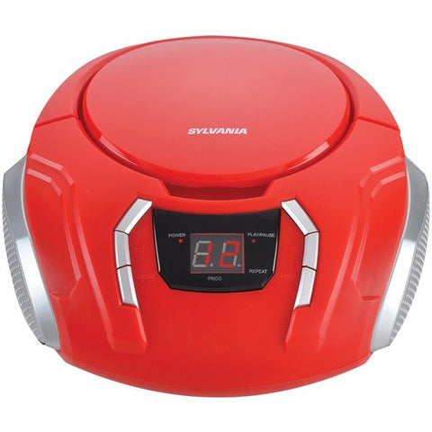 SYLVANIA SRCD261-B-RED Portable CD Player with AM/FM Radio (Red)