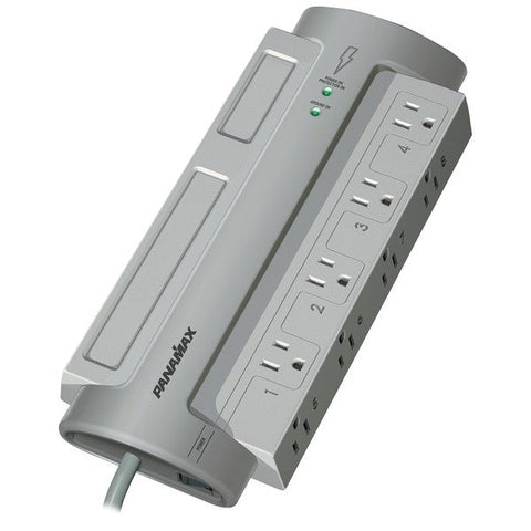 Panamax PM8-EX PowerMax PM8-EX Surge Protector, 8 Outlets, 6-Ft. Cord, Gray