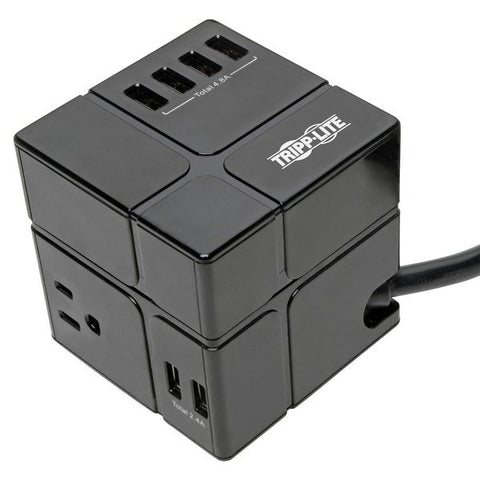 Tripp Lite TLP366CUBEUSBB Protect It! 3-Outlet Power Cube Surge Protector with 6 USB Charging Ports