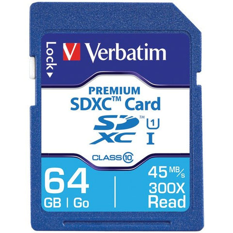 Verbatim 44024 64-GB Class 10, UHS-1 V10 U1 Premium SDXC Memory Card