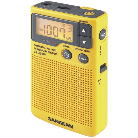 Sangean DT-400W DT-400W Portable AM/FM Pocket Digital Clock Radio with Weather Alert