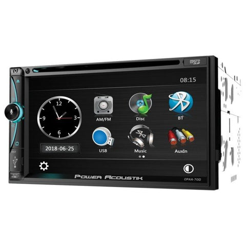 Power Acoustik CPAA-70D CPAA-70D 7-In. Car In-Dash Unit, Double-DIN DVD Receiver with Bluetooth and Apple CarPlay/Android Auto
