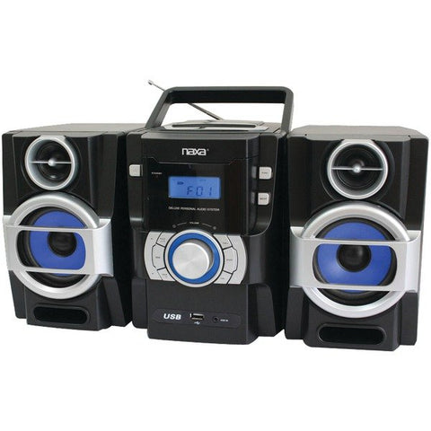 Naxa NPB429 Portable CD/MP3 Player with PLL FM Radio, Detachable Speakers & Remote