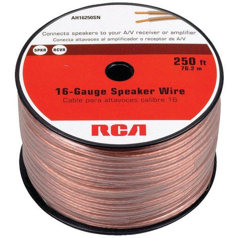 RCA AH16250SR 16-Gauge Speaker Wire, Clear (250 Ft.)