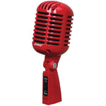 Pyle PDMICR42R Classic Retro Vintage-Style Dynamic Vocal Microphone (Red)