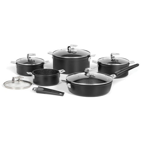 THE ROCK by Starfrit 034710-001-0000 12-Piece Space-Saving Set with T-Lock Detachable Handles