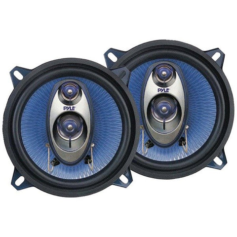 Pyle PL53BL Blue Label PL53BL 5.25-In. 3-Way Coaxial Speakers, Black and Blue, 2 Count