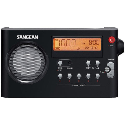 Sangean PR-D7BK PR-D7 Portable AM/FM Rechargeable Compact Digital-Tuning Radio (Black)