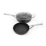 THE ROCK by Starfrit 060337-002-0000 3-Piece Cookware Set with Riveted Cast Stainless Steel Handles