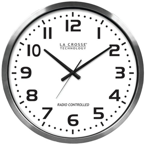 La Crosse Technology 404-1220 20-In. Brushed Aluminum Atomic Wall Clock