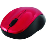 Verbatim 99780 Cordless Blue-LED Silent Computer Mouse, Ergonomic, 3 Buttons, 2.4 GHz (Red)