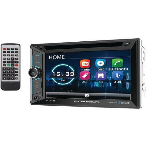 Power Acoustik PD-623B 6.2-In., Car In-Dash Unit, Double-DIN DVD Receiver with Touch Screen, Bluetooth, and Remote