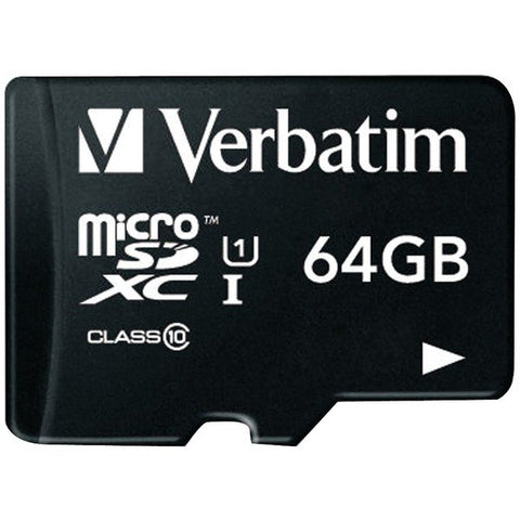 Verbatim 44084 64-GB Class 10, UHS-1 V10 U1 Premium microSDXC Memory Card with Adapter