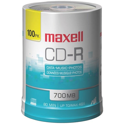 Maxell 648200 - CDR80100S CD-R 48x 700 MB/80-Minute Blank Discs on Spindle (100 Pack)