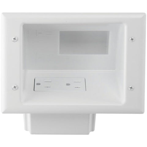 DataComm Electronics 45-0071-WH Recessed Low Voltage Mid-Size Plate