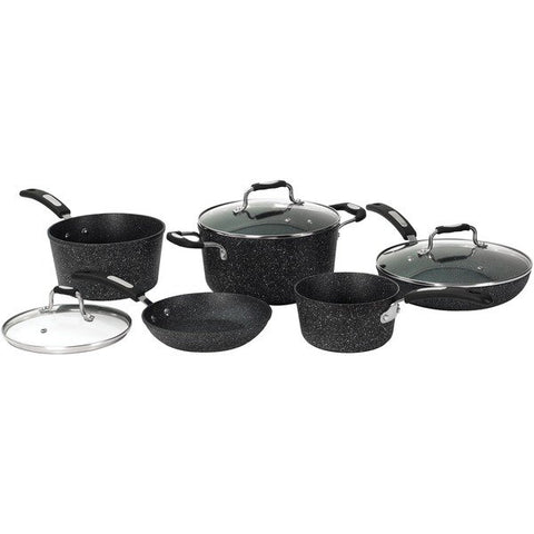 THE ROCK by Starfrit 030930-001-0000 8-Piece Cookware Set with Bakelite Handles