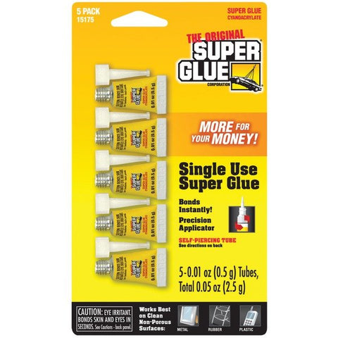 The Original SuperGlue 15175-12 Instant Adhesive Mini Tubes, 5 pk