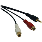 Tripp Lite P315-06N Male 3.5mm Stereo to 2 Female RCAs Y-Splitter Cable, 6"