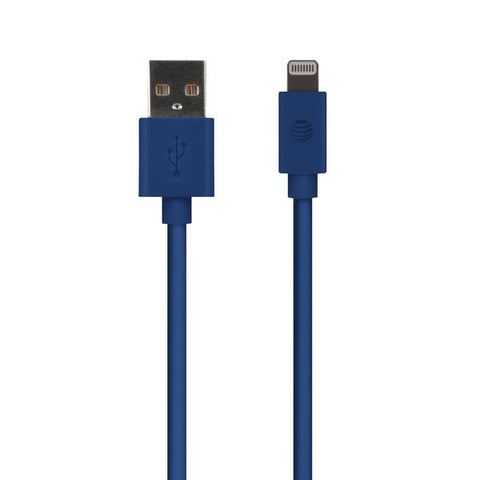 AT&T PVLC10-BLU PVC Charge and Sync Lightning Cable, 10 Feet (Blue)