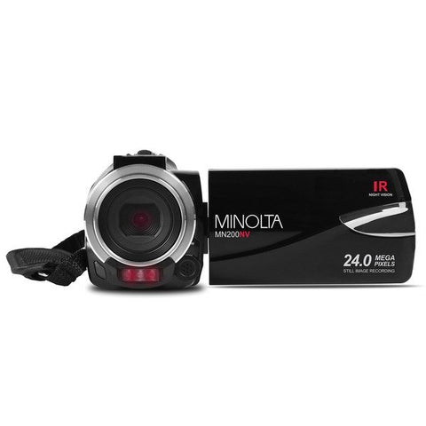 Minolta MN200NV-BK MN200NV 1080p Full HD IR Night Vision Wi-Fi Camcorder (Black)