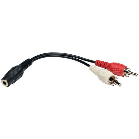 Tripp Lite P316-06N Female 3.5mm Stereo to 2 Male RCAs Y-Splitter Cable, 6"