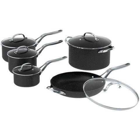 THE ROCK by Starfrit 060319-001-0000 10-Piece Cookware Set with Stainless Steel Handles