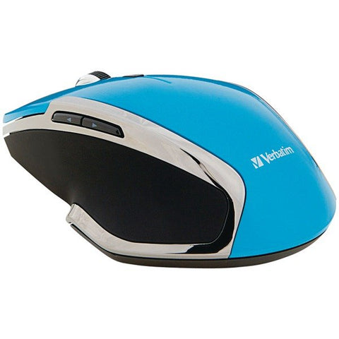 Verbatim 99016 Cordless Blue-LED Deluxe Notebook Mouse, Ergonomic, 6 Buttons, 2.4 GHz (Blue)