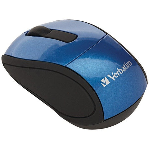 Verbatim 97471 Cordless Optical Computer Mouse, Mini Travel, 3 Buttons, 2.4 GHz (Blue)