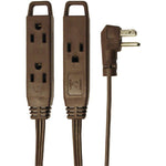 Axis 45504 3-Prong 3-Outlet Wall-Hugger Indoor Grounded Extension Cord, 8 Feet (Brown)