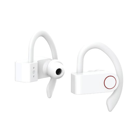 AT&T ST30-WHT Sport Bluetooth Earbuds, True Wireless with Microphone and Charging Case (White)