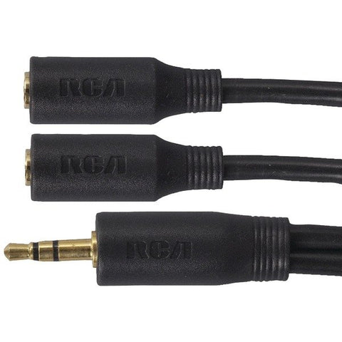 RCA AH202DE 3.5-mm Male to 2 RCA-Female Stereo Headphone Y-Adapter, 3 In.