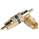 DB Link BM105 RCA Male-to-Male Left-and-Right Barrel Audio Connectors, Metal with Gold Finish, BF105, 2 Count