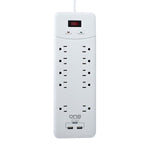 ONE Power PSS102 10-Outlet Surge Protection Power Strip with 2 USB Ports