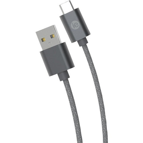 iEssentials IEN-BC10C-GRY Charge & Sync Braided USB-C to USB-A Cable (120 In.; Gray)
