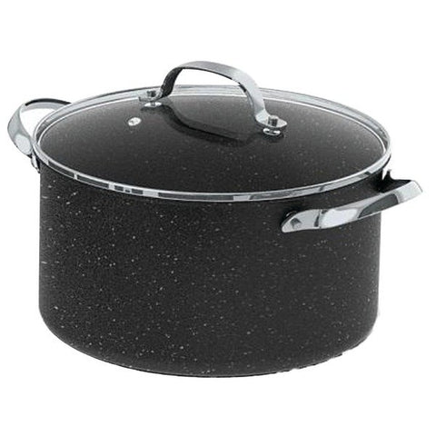 THE ROCK by Starfrit 060317-002-0000 6-Quart Stockpot/Casserole with Glass Lid & Stainless Steel Handles