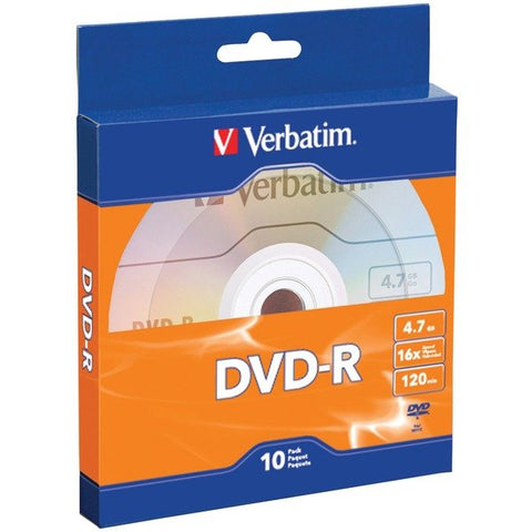 Verbatim 97957 4.7GB 120-Minute 16x DVD-Rs with Branded Surface, 10 pk