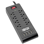 Tripp Lite TLP864USBB Protect It! 8-Outlet Surge Protector with 4 USB Ports, 6ft Cord