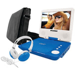 SYLVANIA SDVD7060-A-COMBO-BLUE 7" Swivel-Screen Portable DVD Player Bundle (Blue)