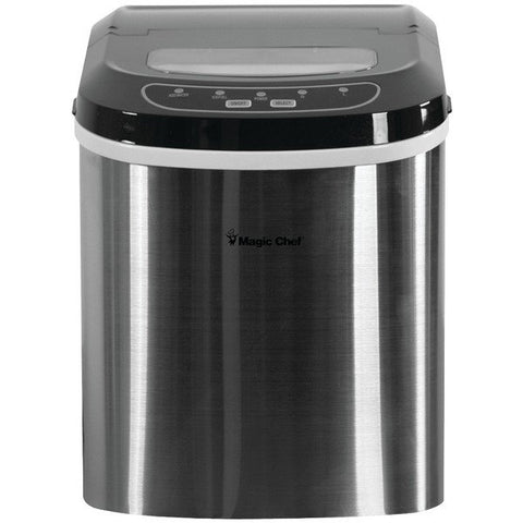 Magic Chef MCIM22ST 27-Pound-Capacity Portable Ice Maker (Stainless Steel)