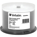 Verbatim 94854 4.7GB 8x DataLifePlus White Inkjet Printable/Hub Printable DVD-Rs, 50-ct Spindle