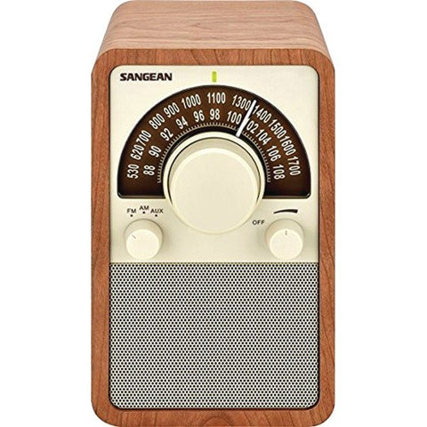 Sangean WR-15WL WR-15 Tabletop Retro Wooden Cabinet AM/FM Analog Radio Receiver