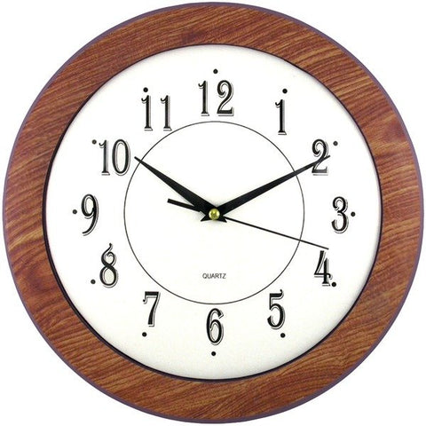Timekeeper 6415 12-In. Wood Grain Round Wall Clock