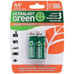 Ultralast ULGHP2AA Green High-Power Rechargeables AA NiMH Batteries (2 Pack)